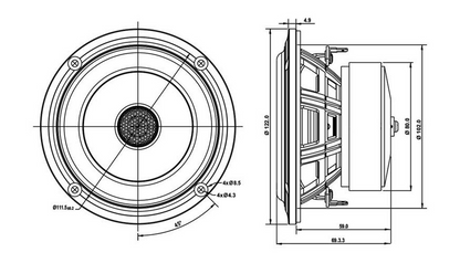 SB Acoustics - 4" PACR Coaxial - SB12PACR25-4-COAX
