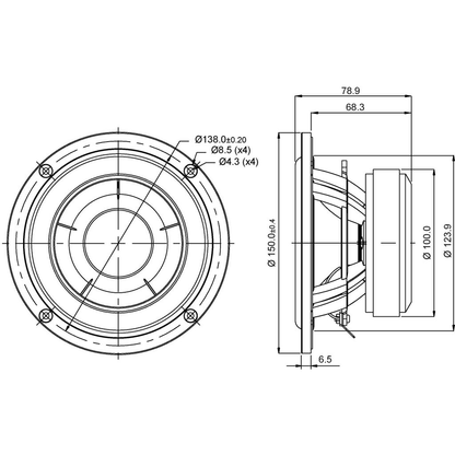 SB Acoustics - 5" CAC Mid-Woofer - SB15CAC30-8