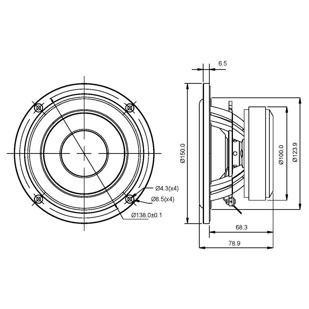 SB Acoustics - 5" CRC Mid-Woofer - SB15CRC30-4