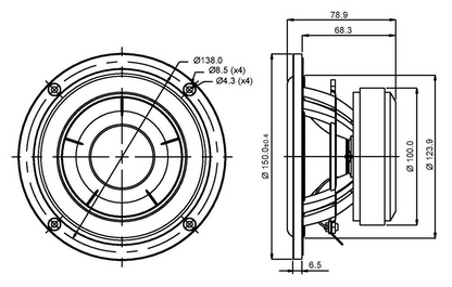 SB Acoustics - 5" NAC Mid-Woofer - SB15NAC30-4