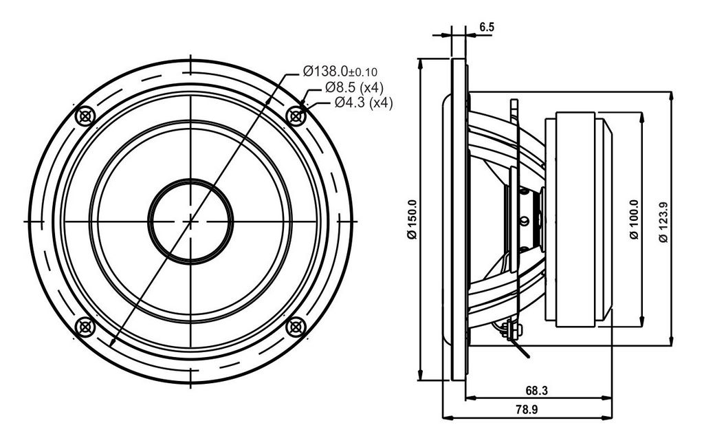 SB Acoustics - 5" NRX2 Mid-Woofer - SB15NRX2C30-8