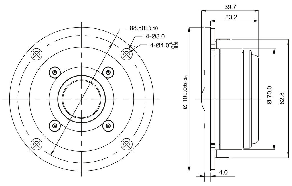 SB Acoustics - 1" STAC Dome Tweeter - SB26STAC-C000-4