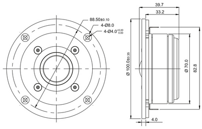 SB Acoustics - 1" STAC Dome Tweeter - SB26STAC-C000-4