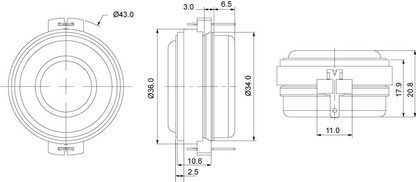 SB Acoustics - 1" WBAC Full Range - SB36WBAC21-4