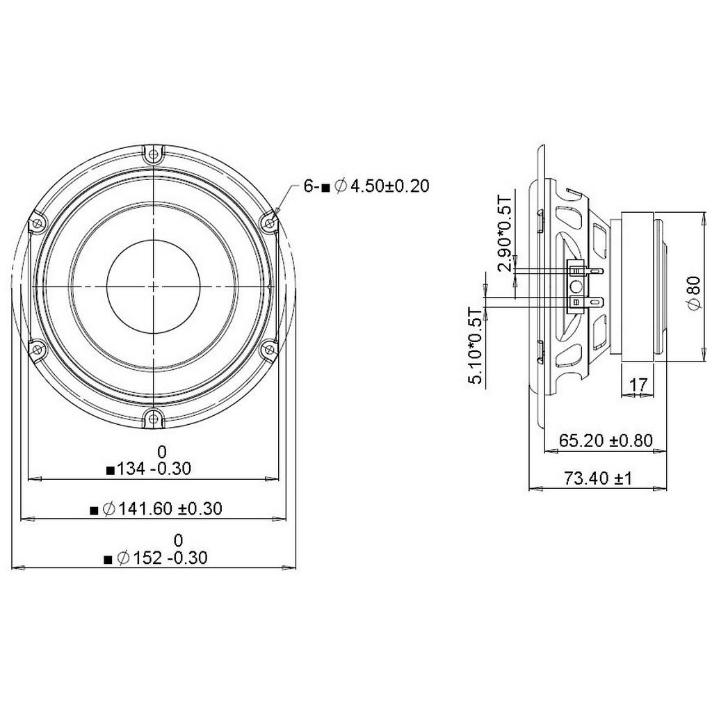 Peerless - 5¼" SDS Mid-Woofer - SDS-135F25CP02-04