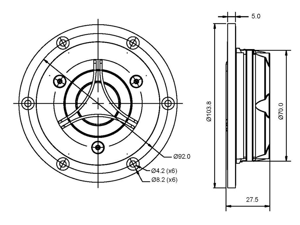 SB Acoustics - 1 1/4" Satori Dome Tweeter Beryllium Neo - TW29BN-8