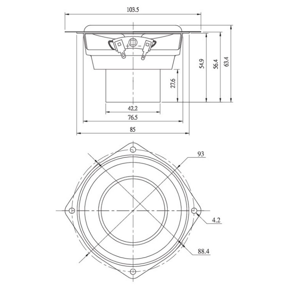 Dayton Audio - 3½" ND Full Range Driver - ND91-4