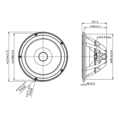 Peerless - 12" NE Subwoofer Neo - NE315W-04