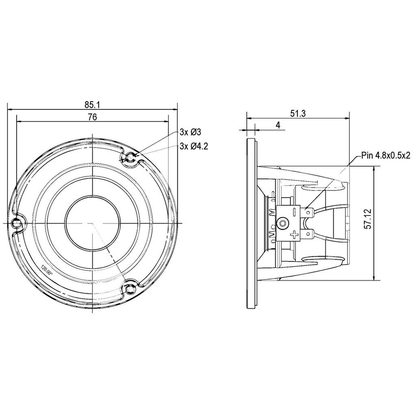 Peerless - 2½" NE Full Range Neo - NE85W-04