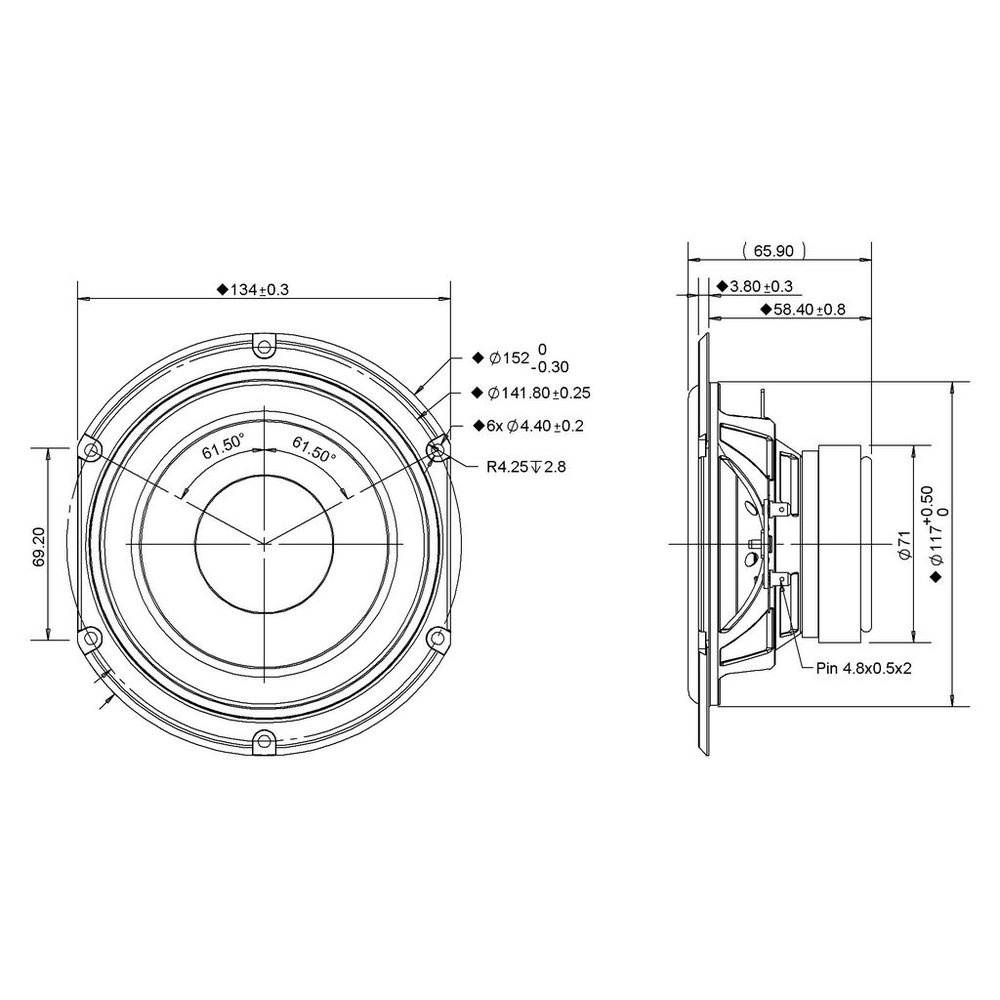 Peerless - 5" SDS Mid-Woofer - P830656
