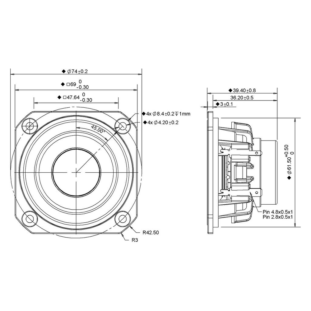Peerless - 2½" Full Range Driver - P830985