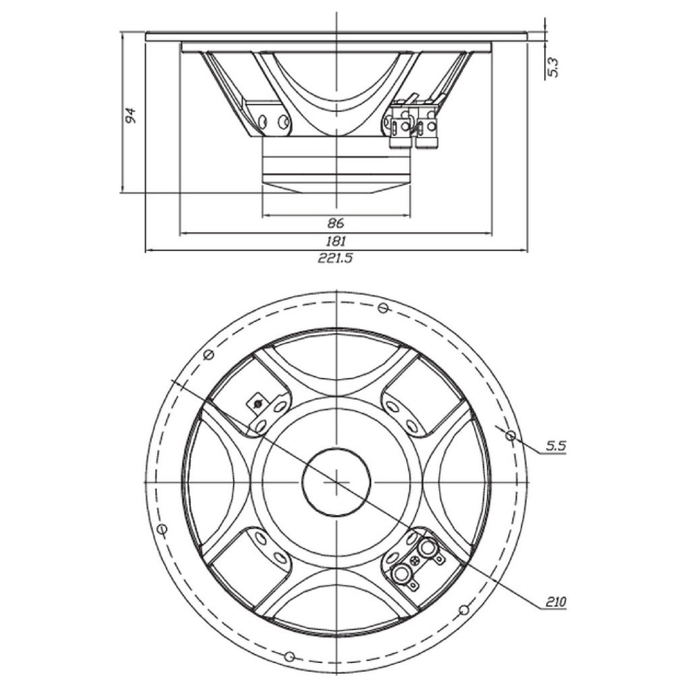 Dayton Audio - 8" Midbass Driver - PM220-8
