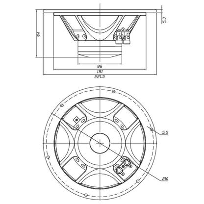 Dayton Audio - 8" Midbass Driver - PM220-8