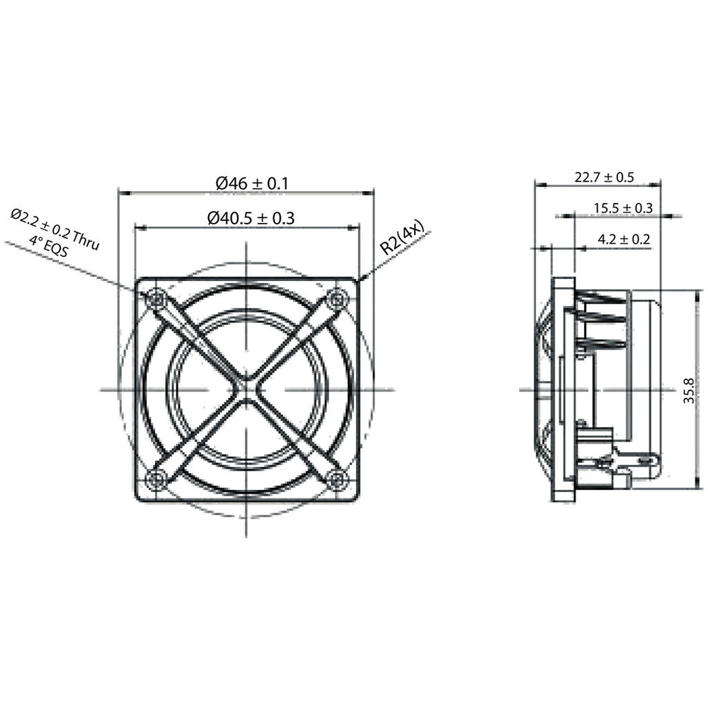 Peerless - 40MM Full Range Driver - PMT-40N25AL01