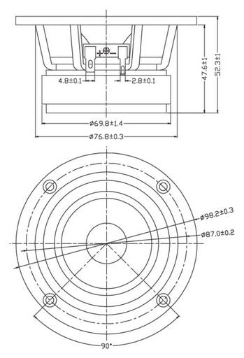 Dayton Audio - 3.5" Full Range - PS95-8