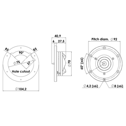 Scan-Speak - 1" Revelator Ring Tweeter - R2904/700009