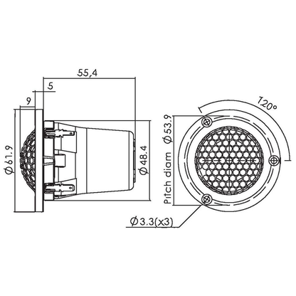 Scan-Speak - 1" Illuminator Ring Radiator Tweeter - R3004/602010