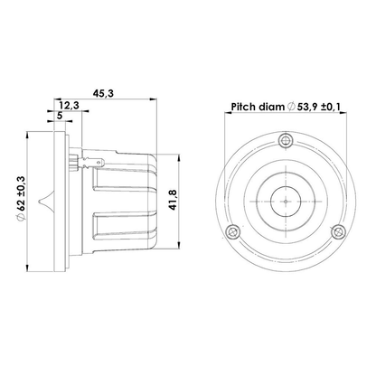 Scan-Speak - 1" Illuminator Ring Radiator Tweeter - R3004/602200