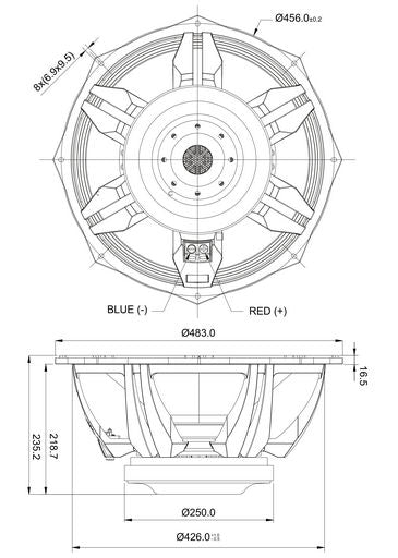 SB Audience - 18" NERO Subwoofer - ROSSO-18SW1100D