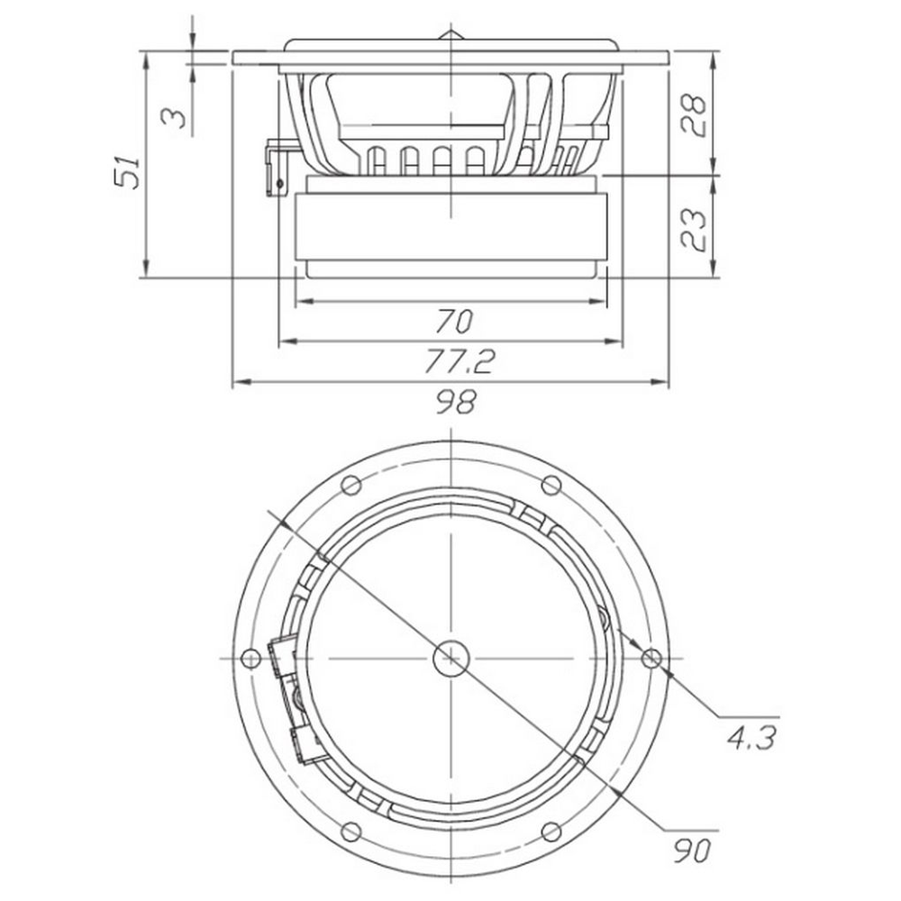 Dayton Audio - 4" Reference Full Range Driver - RS100-4