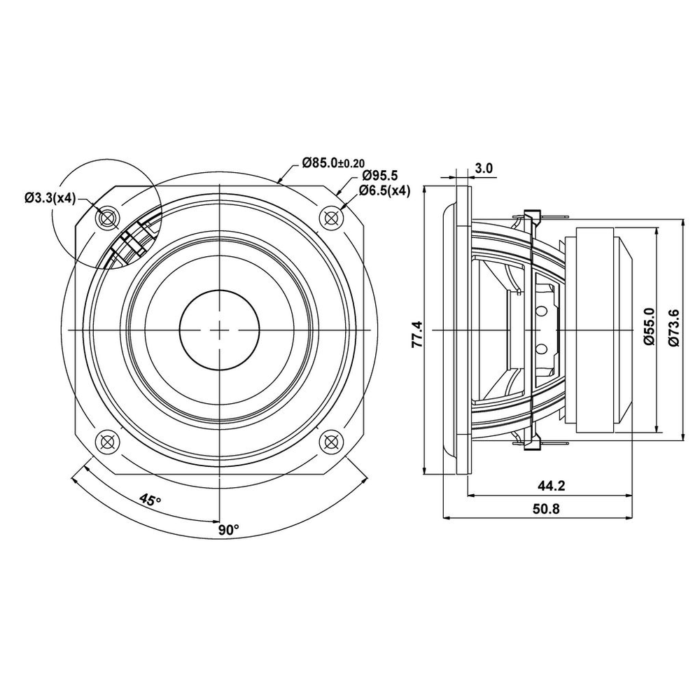 SB Acoustics - 3" PGC Full Range - SB10PGC21-4