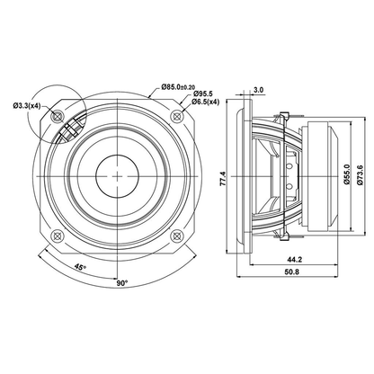 SB Acoustics - 3" PGC Full Range - SB10PGC21-4