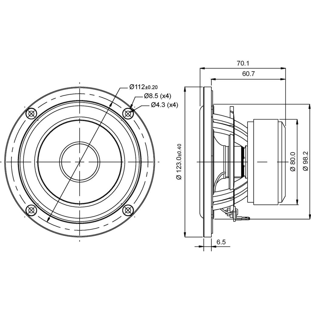 SB Acoustics - 4" CACS Mid-Woofer - SB12CACS25-8