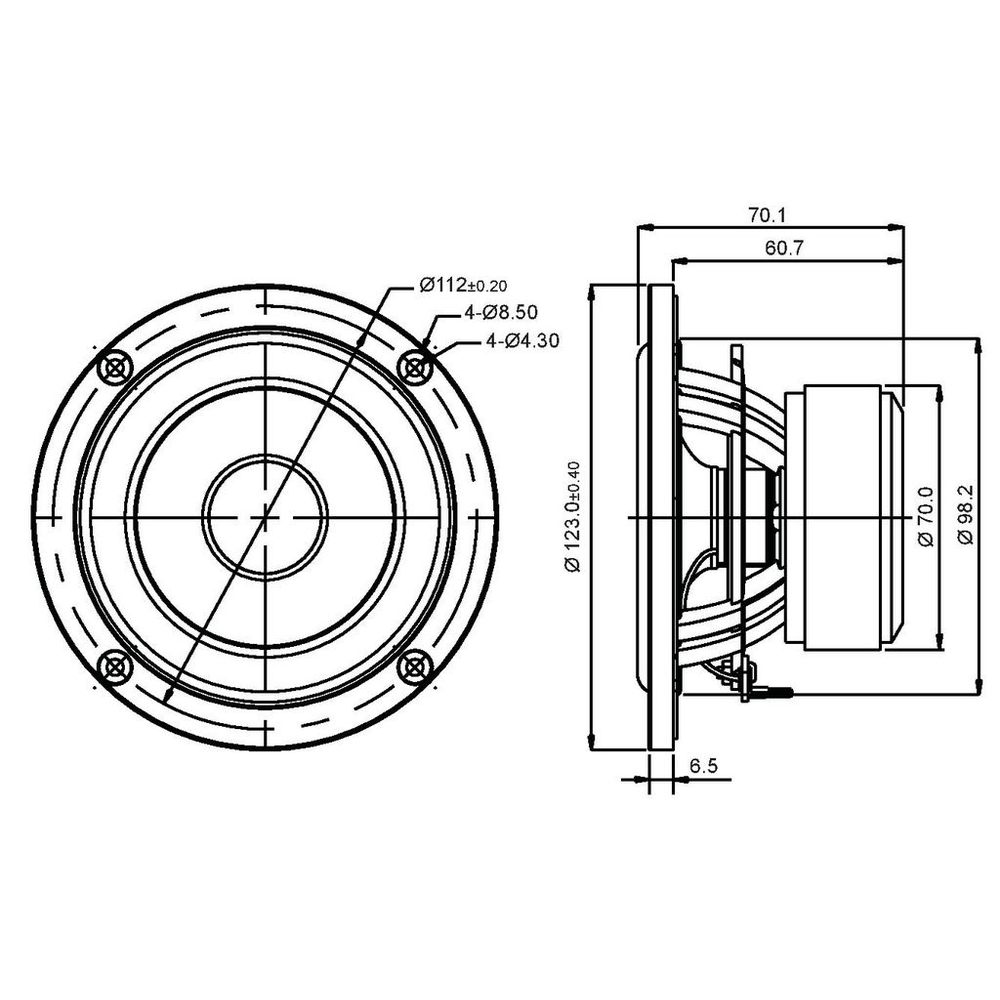 SB Acoustics - 4" NRX Mid-Woofer - SB12NRX25-4