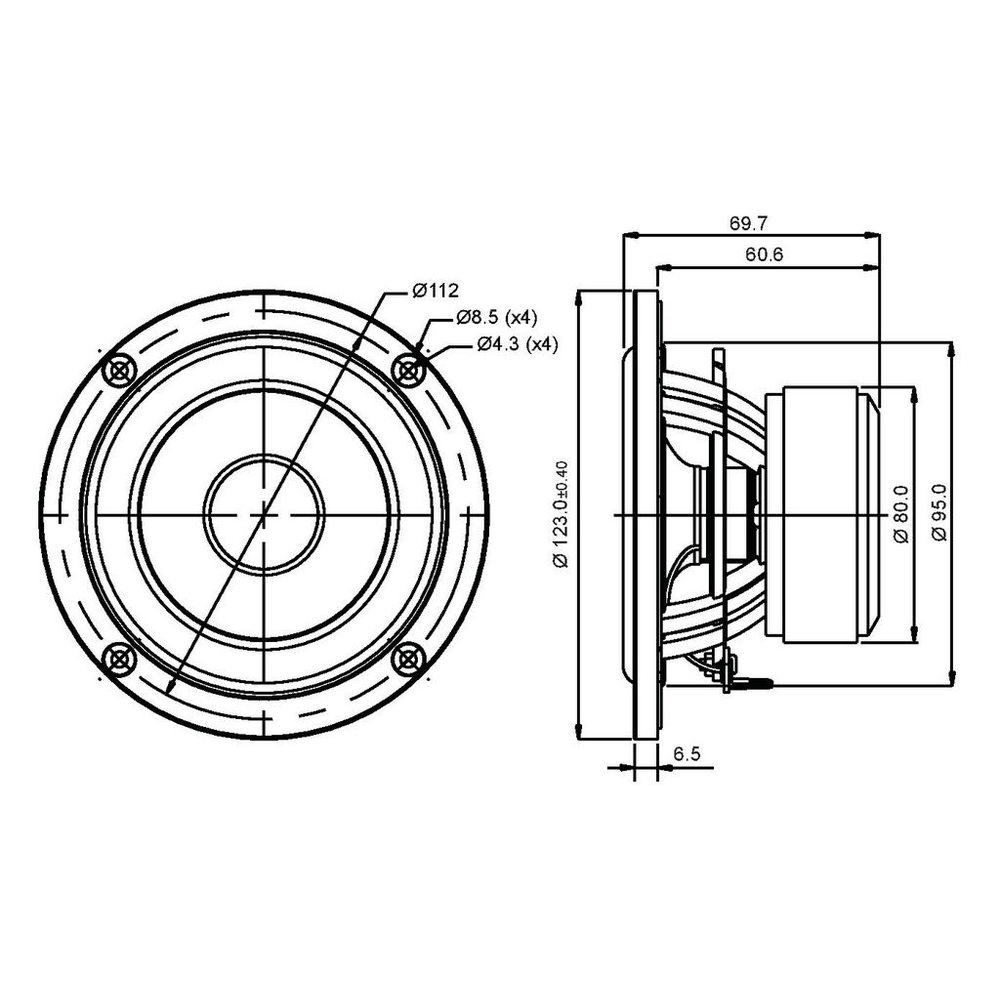 SB Acoustics - 4" NRX Mid-Woofer - SB12NRX25-8