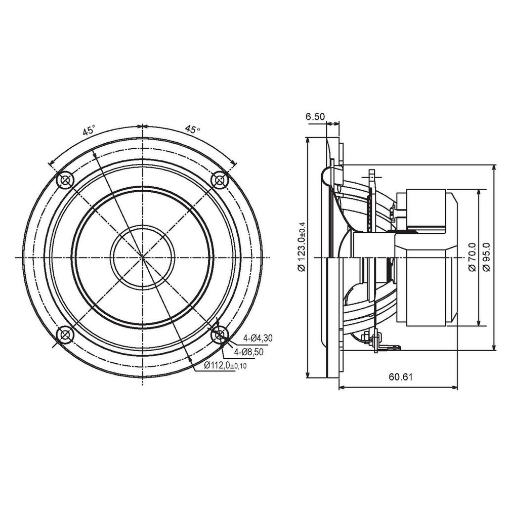 SB Acoustics - 4" NRXF Mid-Woofer - SB12NRXF25-4