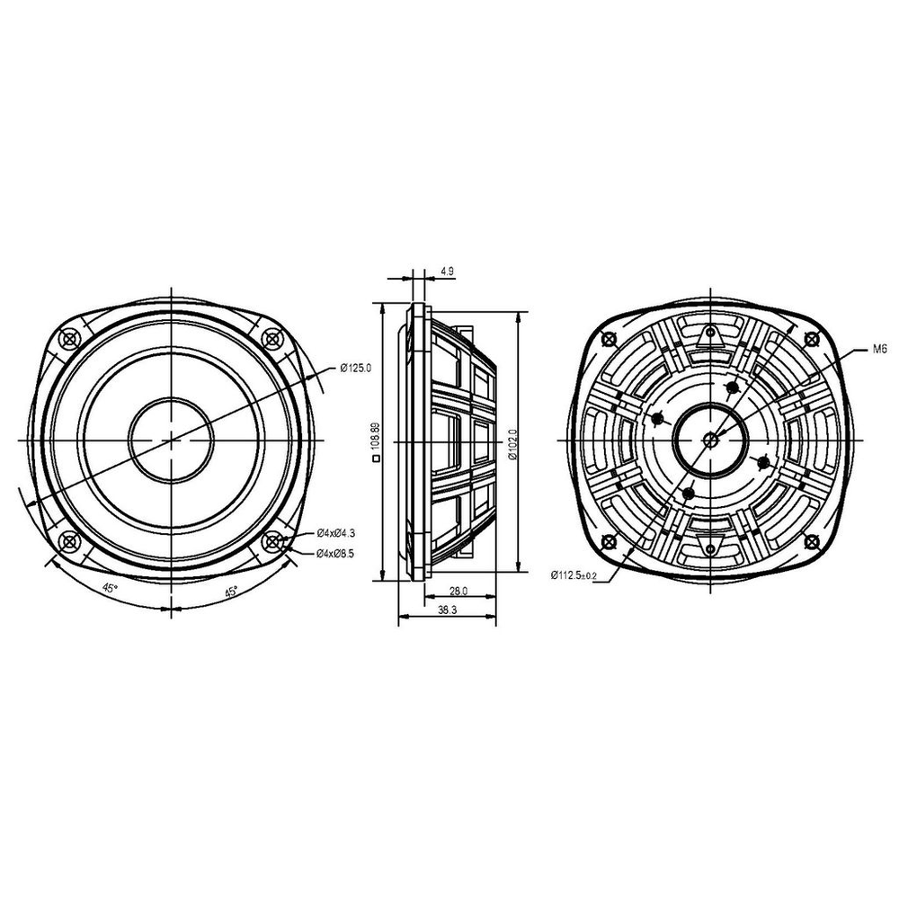 SB Acoustics - 4" PAC Passive Radiator - SB12PAC25-00