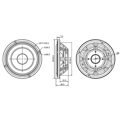 SB Acoustics - 4" PACR Passive Radiator - SB12PACR-00