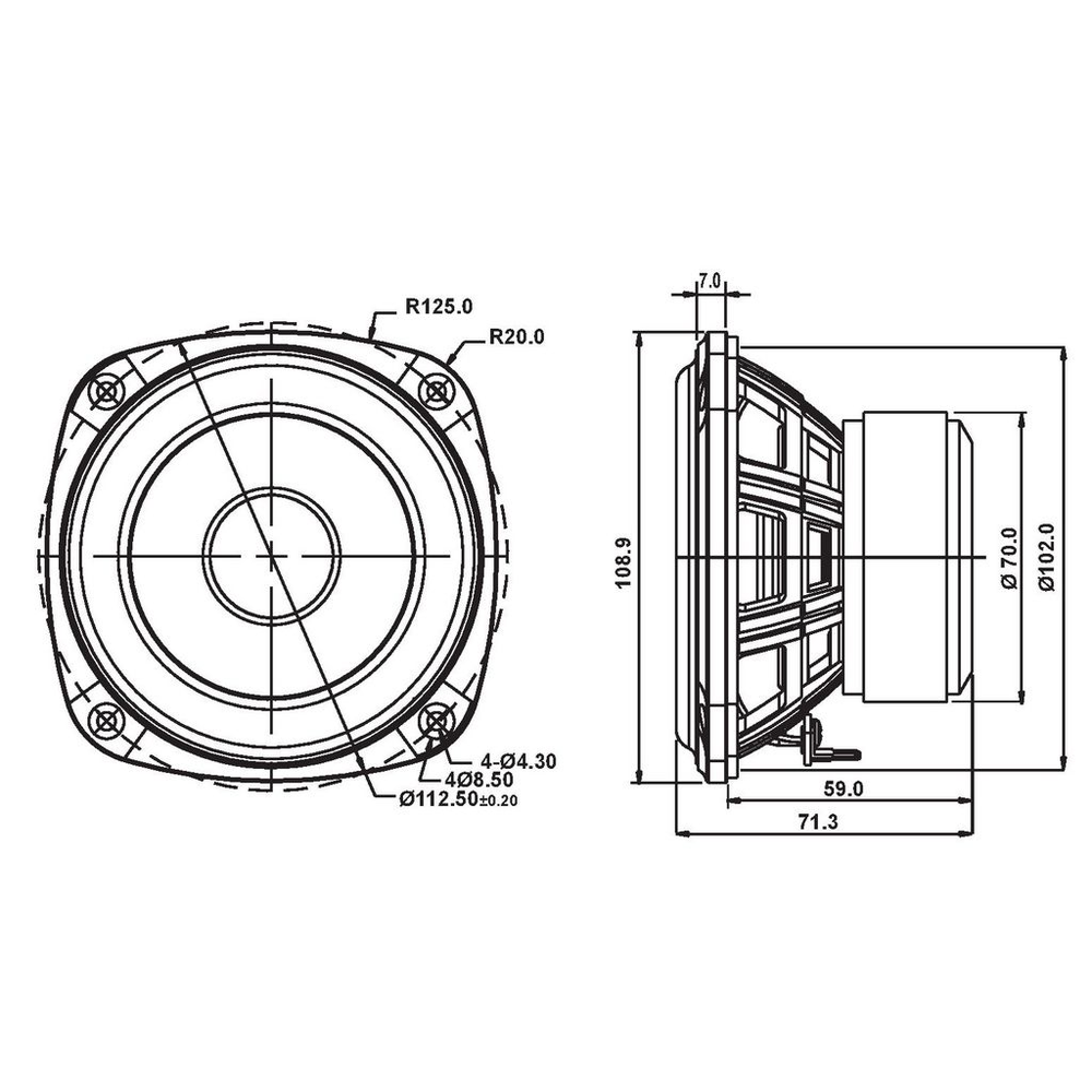 SB Acoustics - 4" PFC Mid-Woofer - SB12PFC25-4