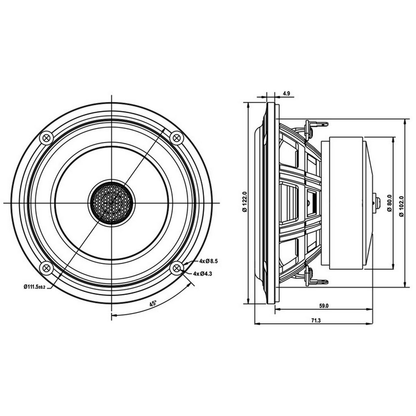 SB Acoustics - 4" PFCR Coaxial - SB12PFCR25-4-COAX