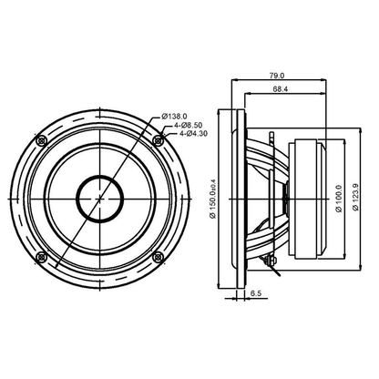SB Acoustics - 5" MFC Mid-Woofer - SB15MFC30-4