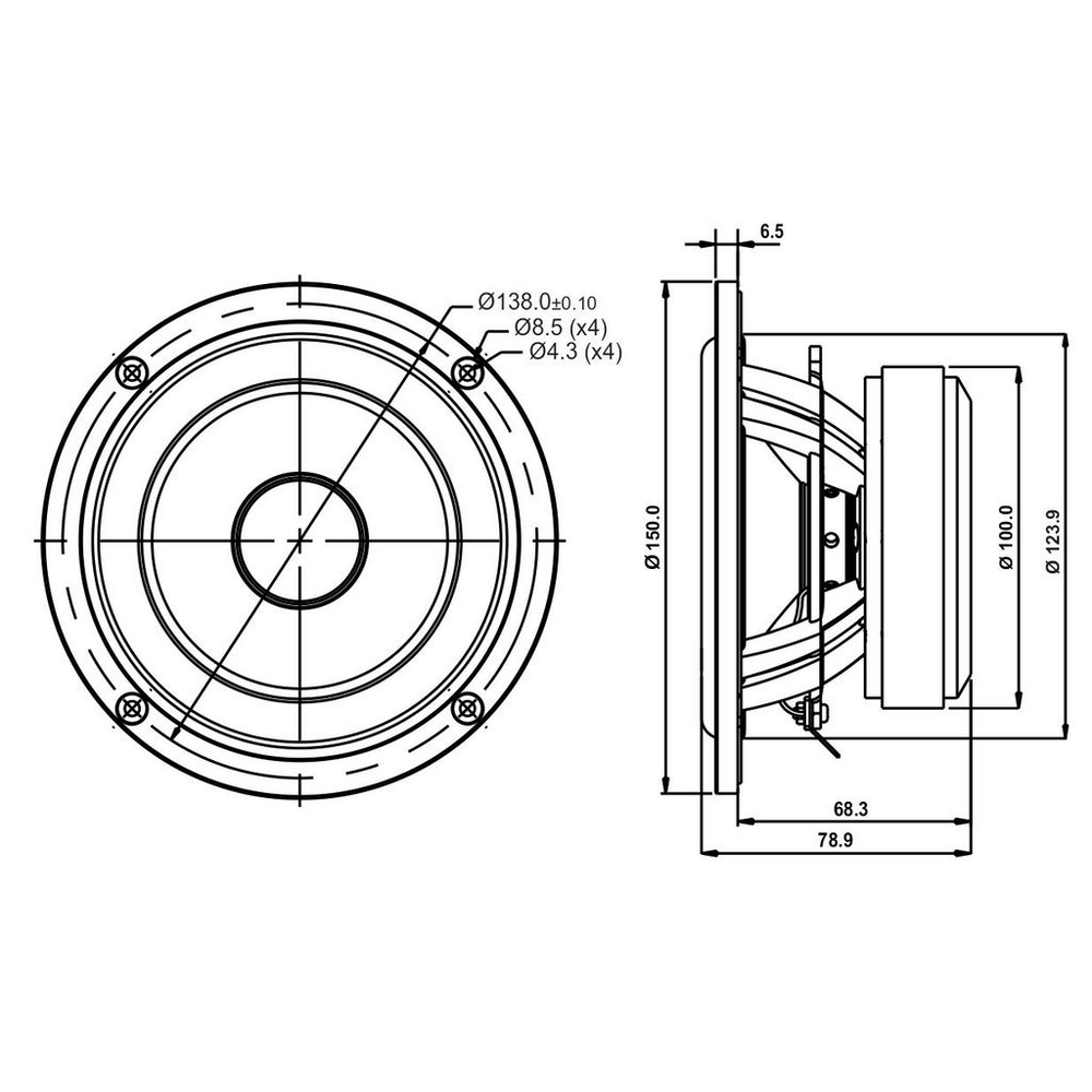 SB Acoustics - 5" NRX2 Mid-Woofer - SB15NRX2C30-4