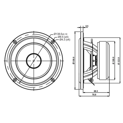 SB Acoustics - 5" NRX2 Mid-Woofer - SB15NRX2C30-4