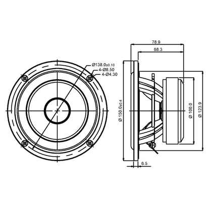 SB Acoustics - 5" NRXC Mid-Woofer - SB15NRXC30-8