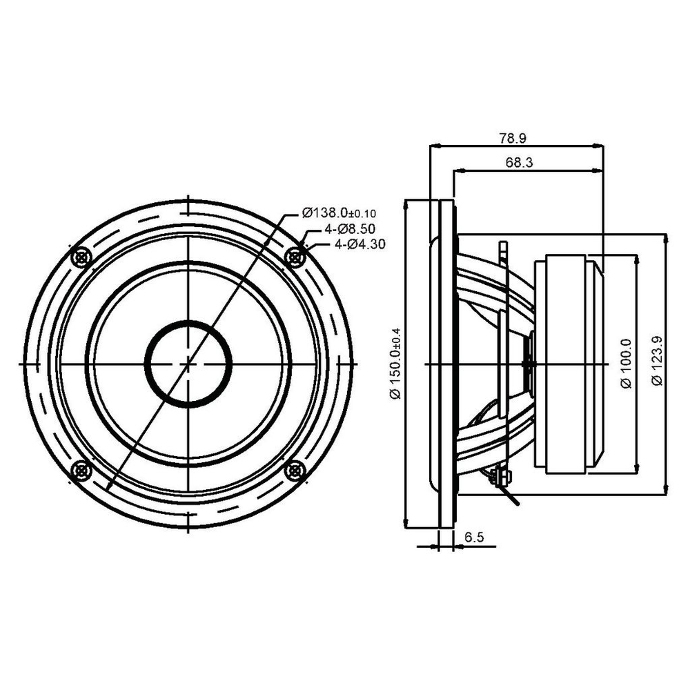 SB Acoustics - 5" NRXC Mid-Woofer - SB15NRXC30-8-UC