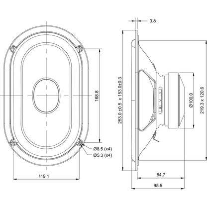 SB Acoustics - 5x8" SFCR Mid-Woofer - SB15SFCR39-4