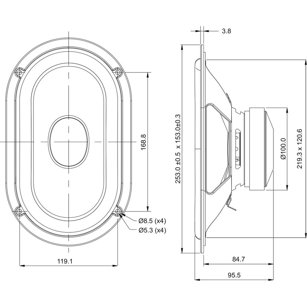SB Acoustics - 5x8" SFCR Mid-Woofer - SB15SFCR39-8