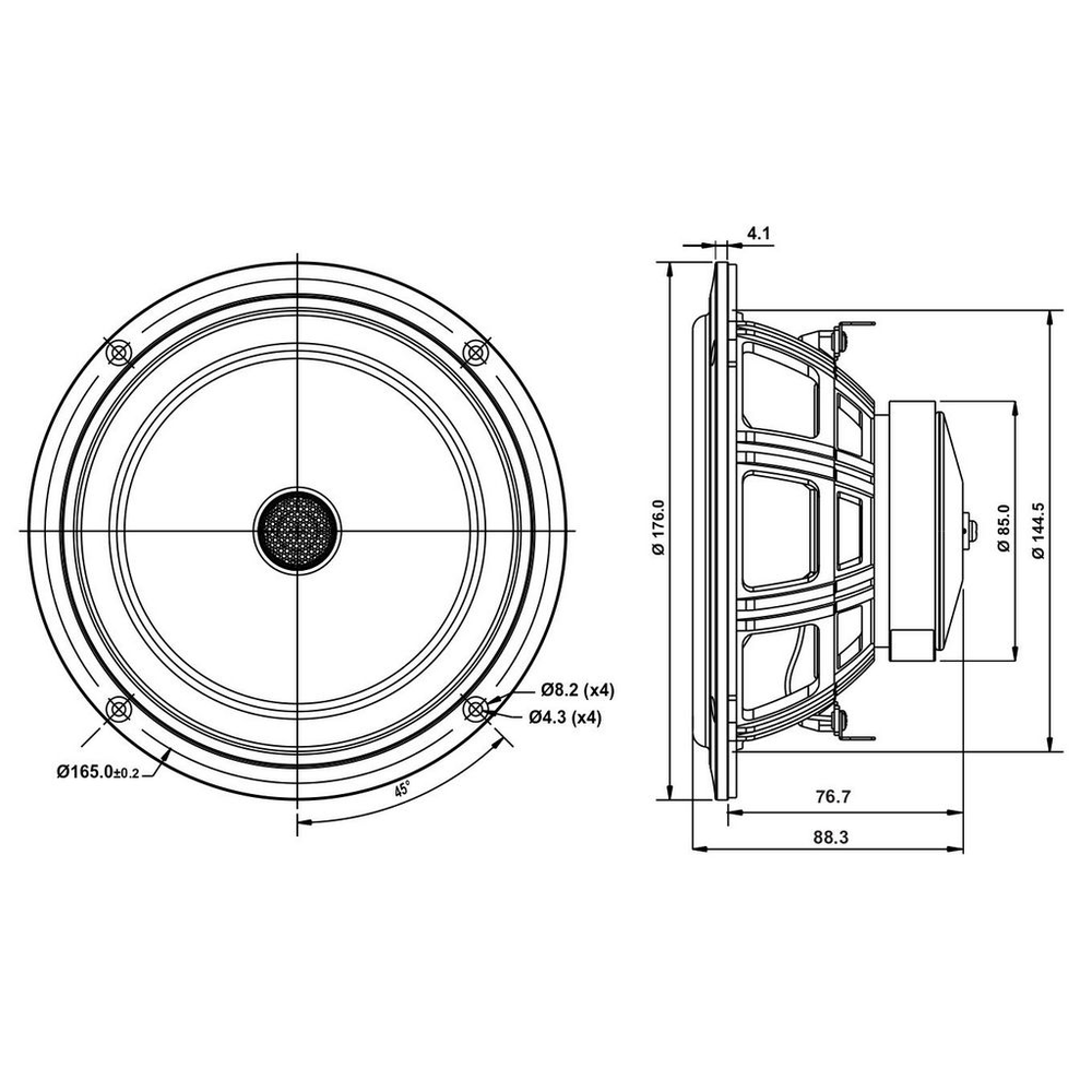 SB Acoustics - 6.5" PFCR Coaxial - SB16PFCR25-4-COAX