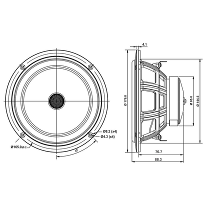 SB Acoustics - 6.5" PFCR Coaxial - SB16PFCR25-4-COAX