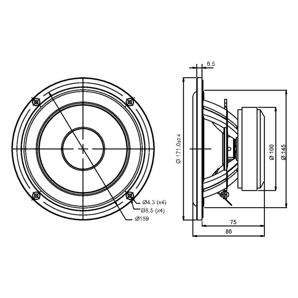 SB Acoustics - 6.5" CRC Mid-Woofer - SB17CRC35-4