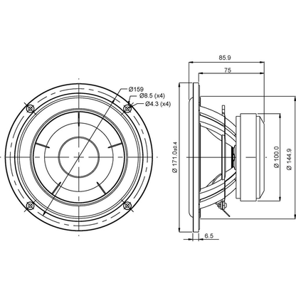 SB Acoustics - 6.5" NAC Mid-Woofer - SB17NAC35-4