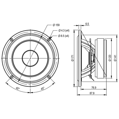 SB Acoustics - 6" NRX Mid-Woofer - SB17NRX2L35-4
