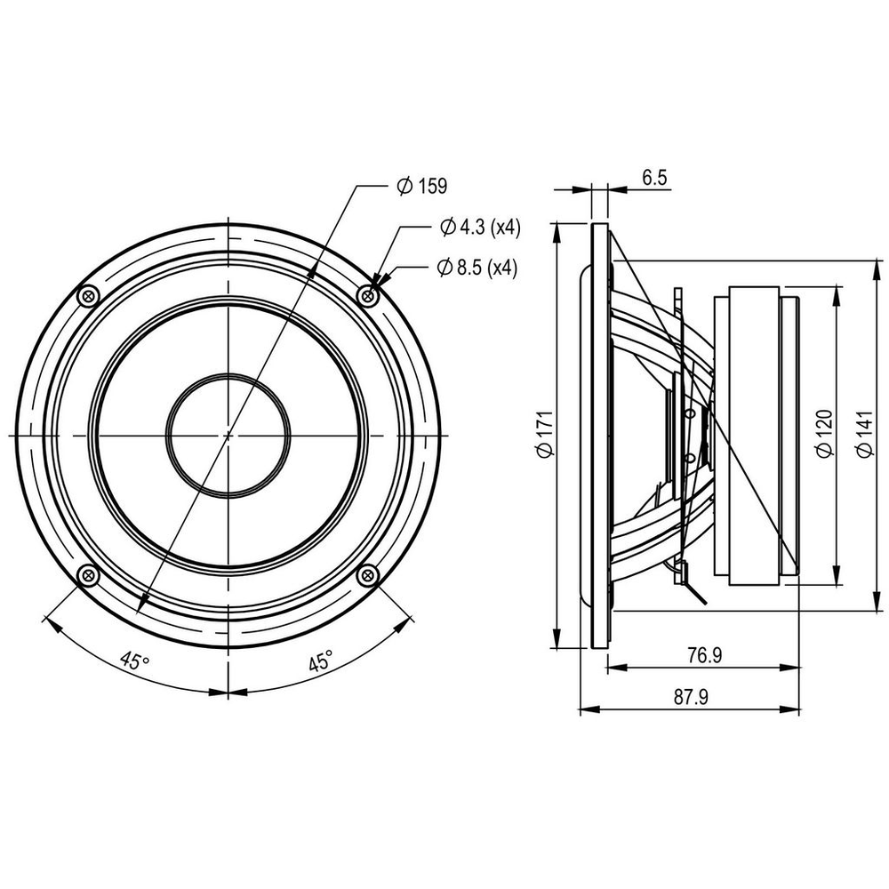 SB Acoustics - 6" NRX Mid-Woofer - SB17NRX2L35-8