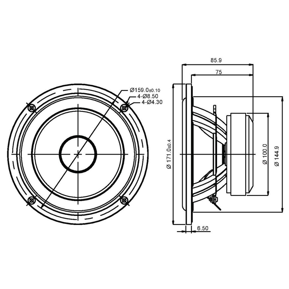 SB Acoustics - 6.5" NRXC Mid-Woofer - SB17NRXC35-4
