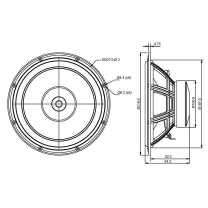 SB Acoustics - 8" FRPC Full Range - SB20FRPC30-8