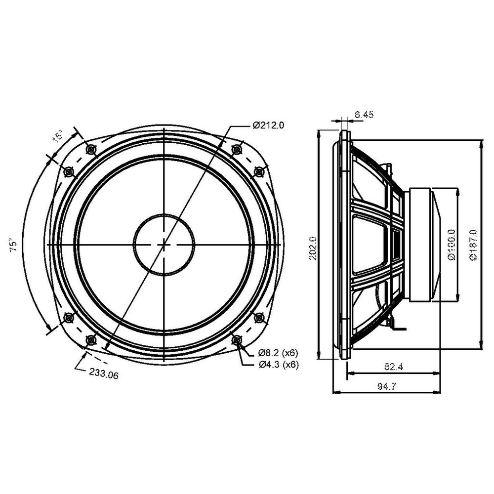 SB Acoustics - 8" PFC Woofer - SB20PFC30-8